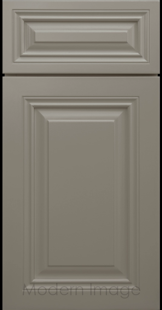 Wind color Cambridge cabinet door with a mitered frame and raised center panel.